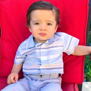 2 Shirts - Cat & Jack and wonder nation Button 18M